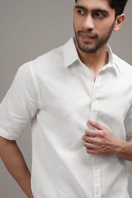 Pure White Linen Shirt