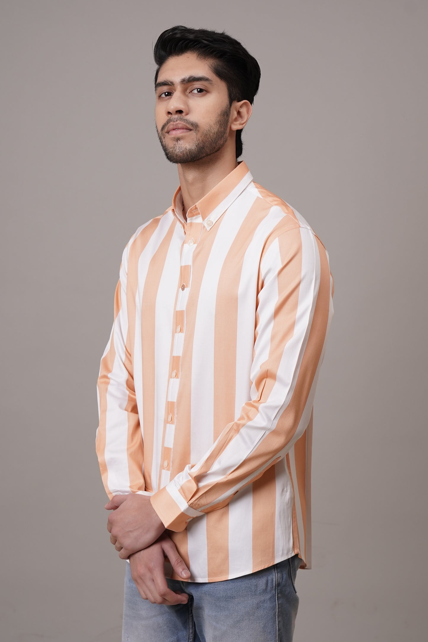 Classic Fit Striped Cotton Shirt