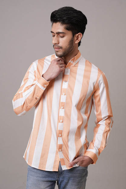 Classic Fit Striped Cotton Shirt