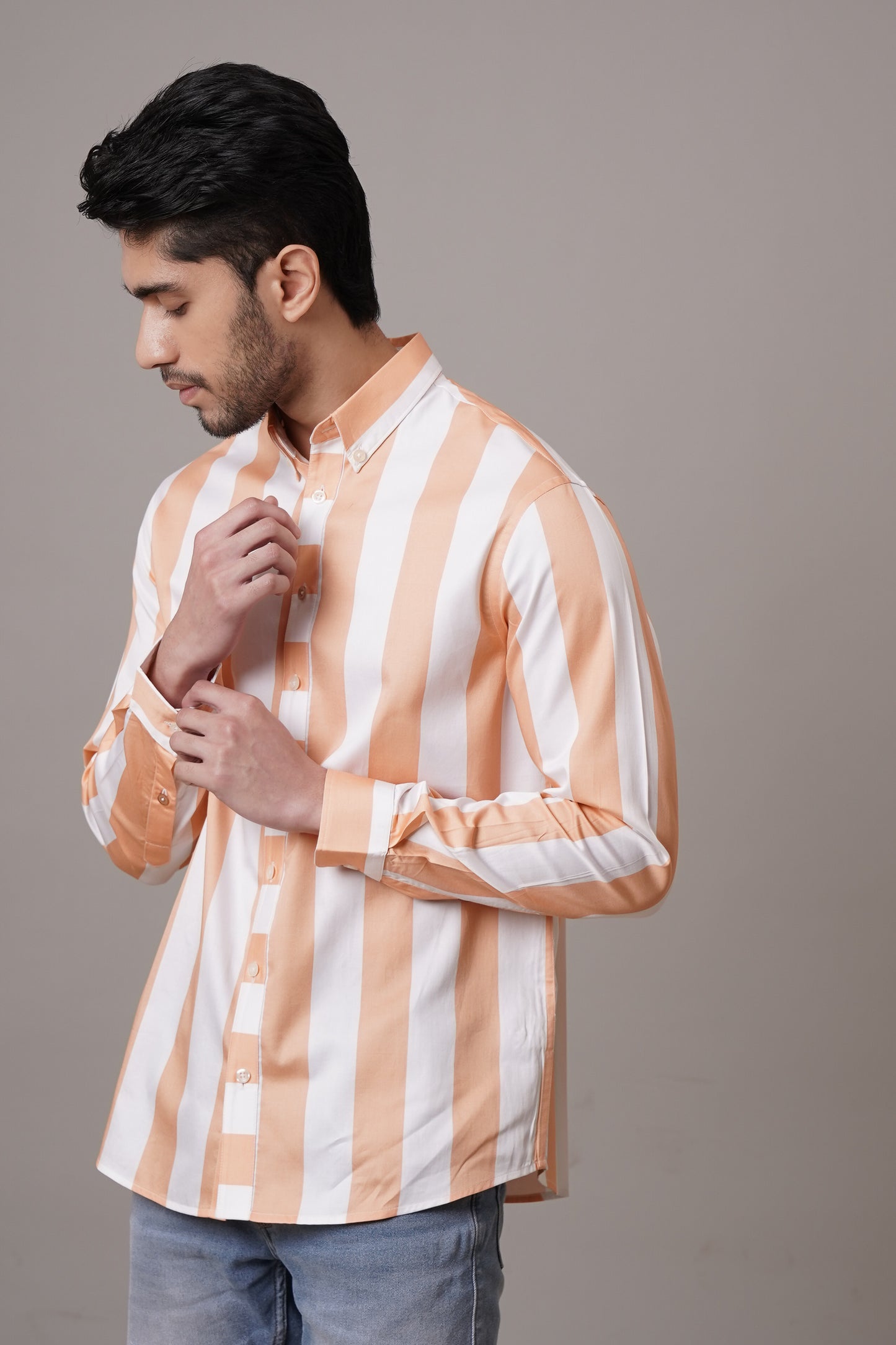 Classic Fit Striped Cotton Shirt