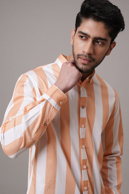 Regular Classic Fit Striped Cotton Shirt