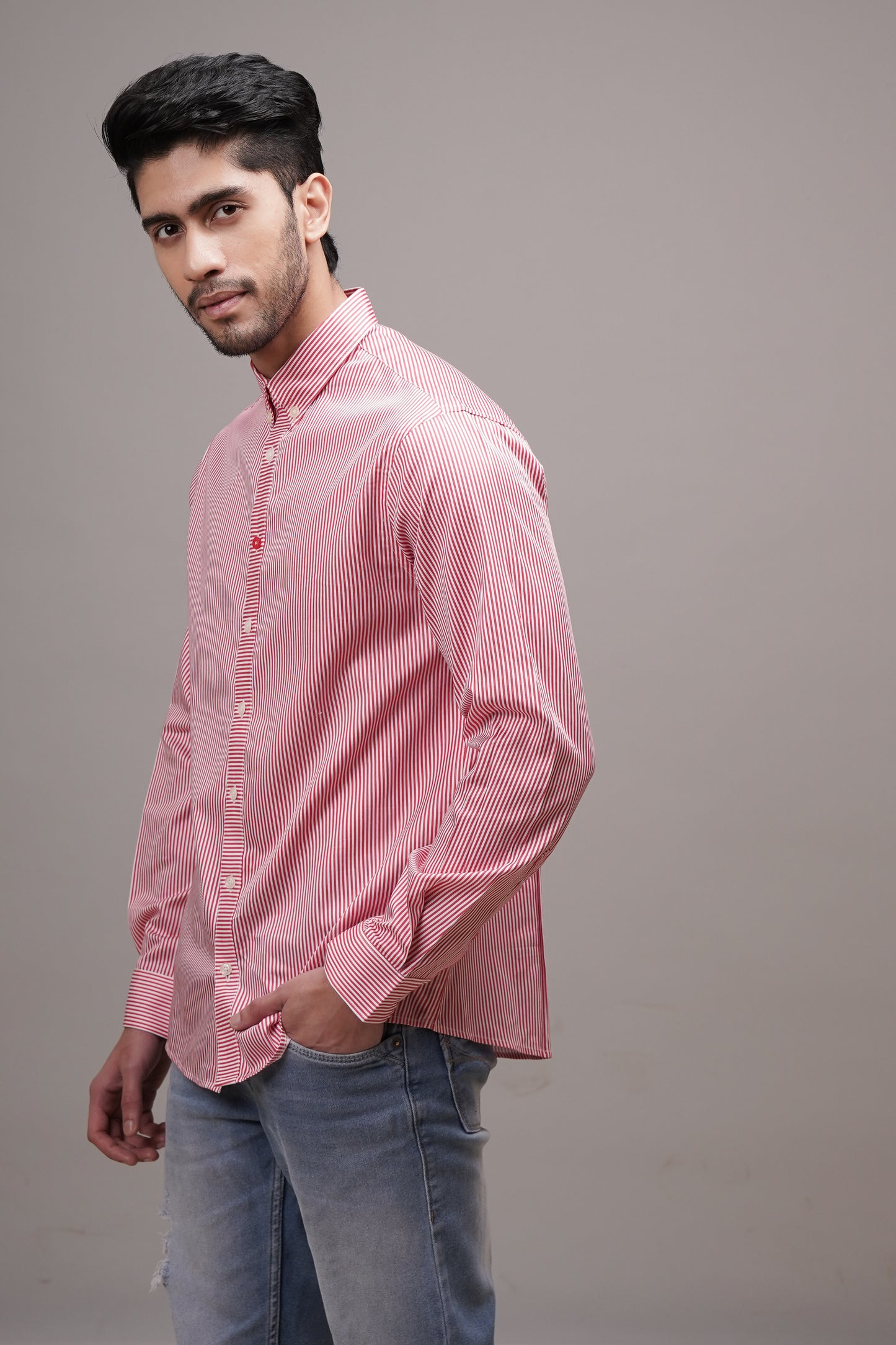 Regular Classic Fit Striped Cotton Shirt