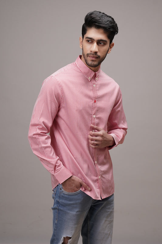 Classic Fit Striped Cotton Shirt