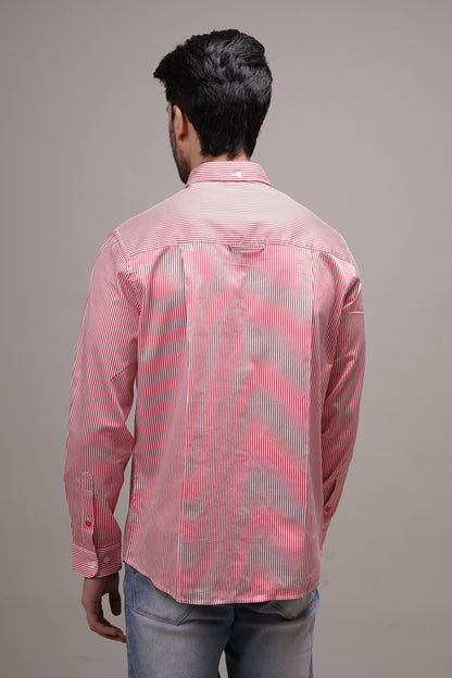 Regular Classic Fit Striped Cotton Shirt