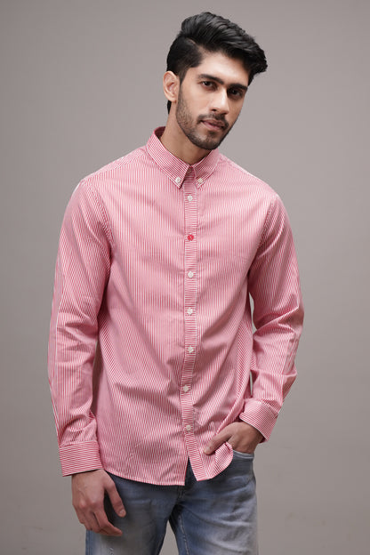 Regular Classic Fit Striped Cotton Shirt