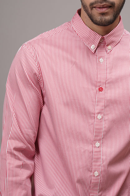 Regular Classic Fit Striped Cotton Shirt