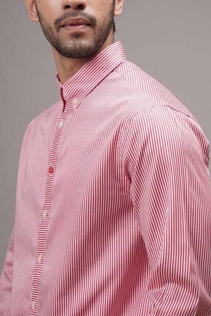 Regular Classic Fit Striped Cotton Shirt