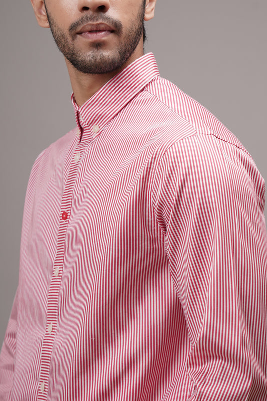 Regular Classic Fit Striped Cotton Shirt