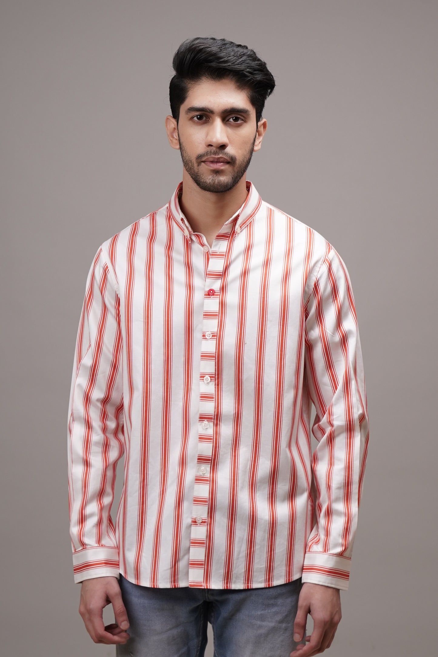 Classic Fit Striped Cotton Shirt