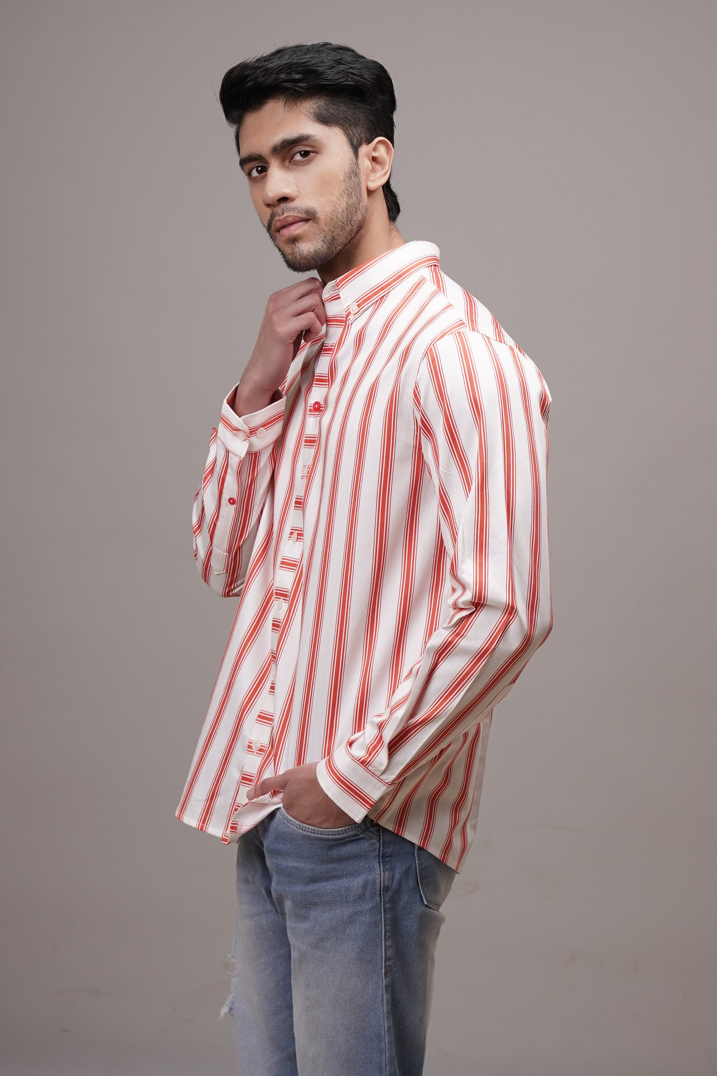 Classic Fit Striped Cotton Shirt