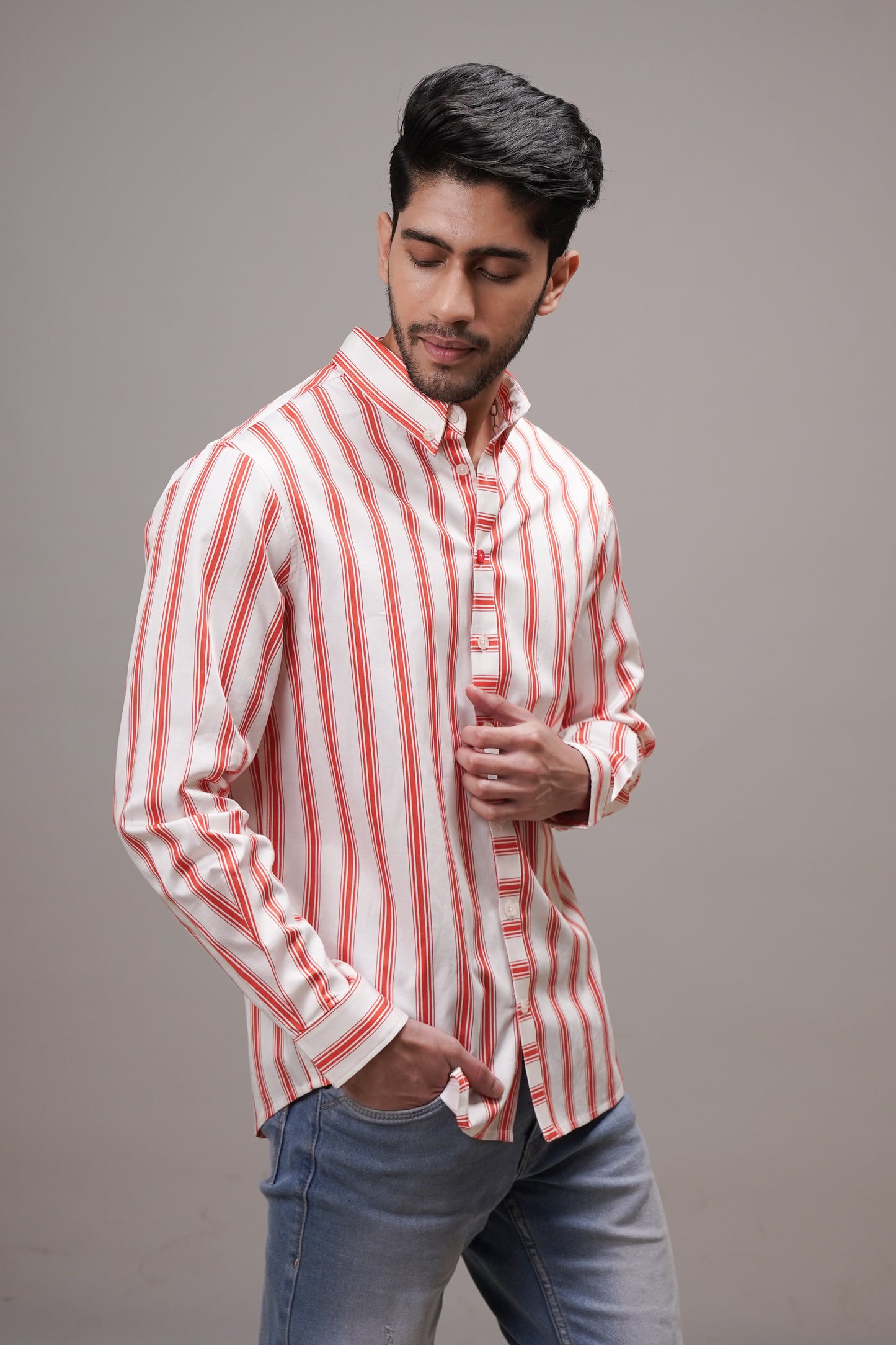 Classic Fit Striped Cotton Shirt