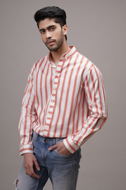 Classic Fit Striped Cotton Shirt