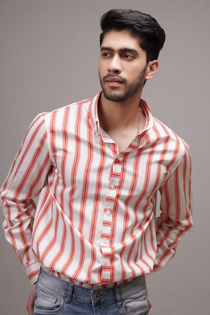 Regular Classic Fit Striped Cotton Shirt