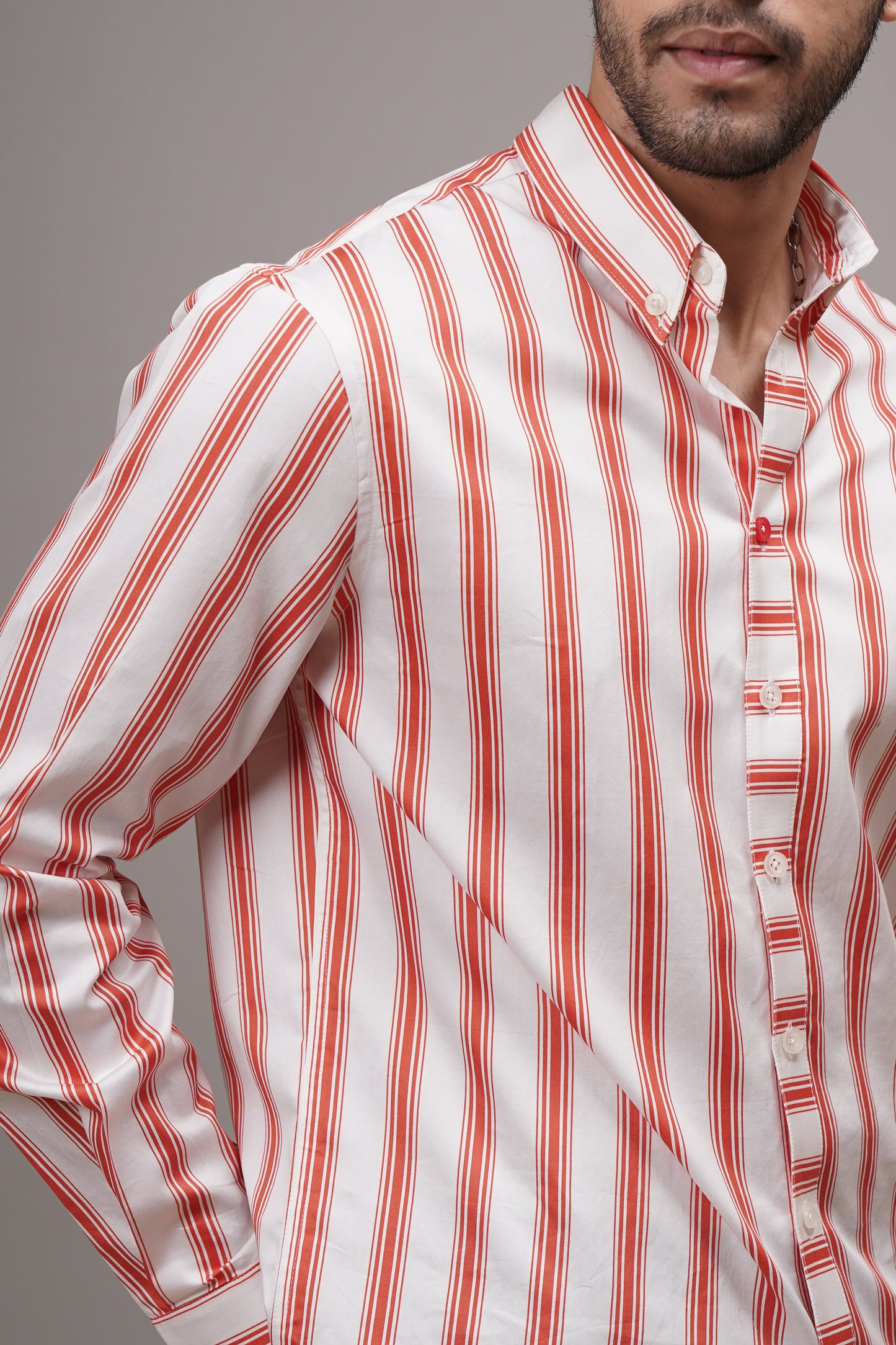 Classic Fit Striped Cotton Shirt