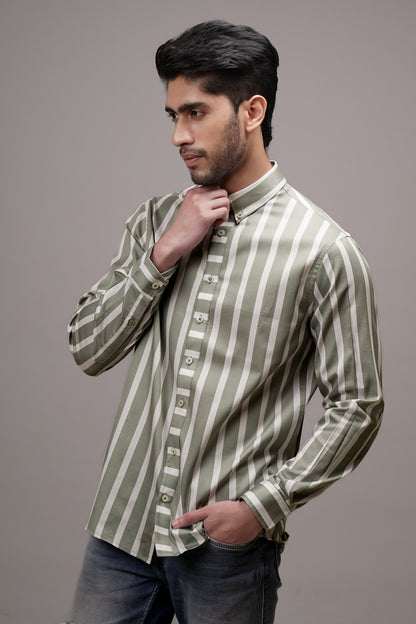 Classic Fit Striped Cotton Shirt