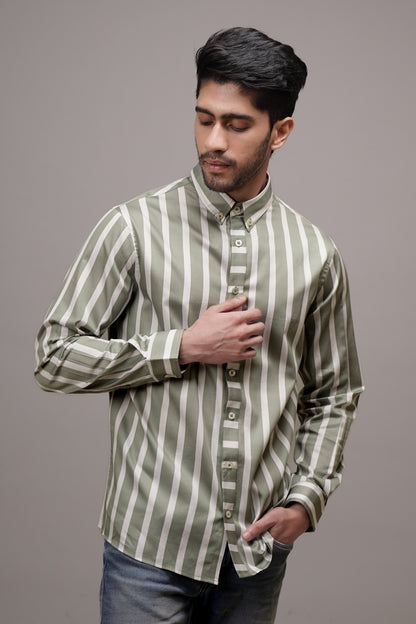 Classic Fit Striped Cotton Shirt