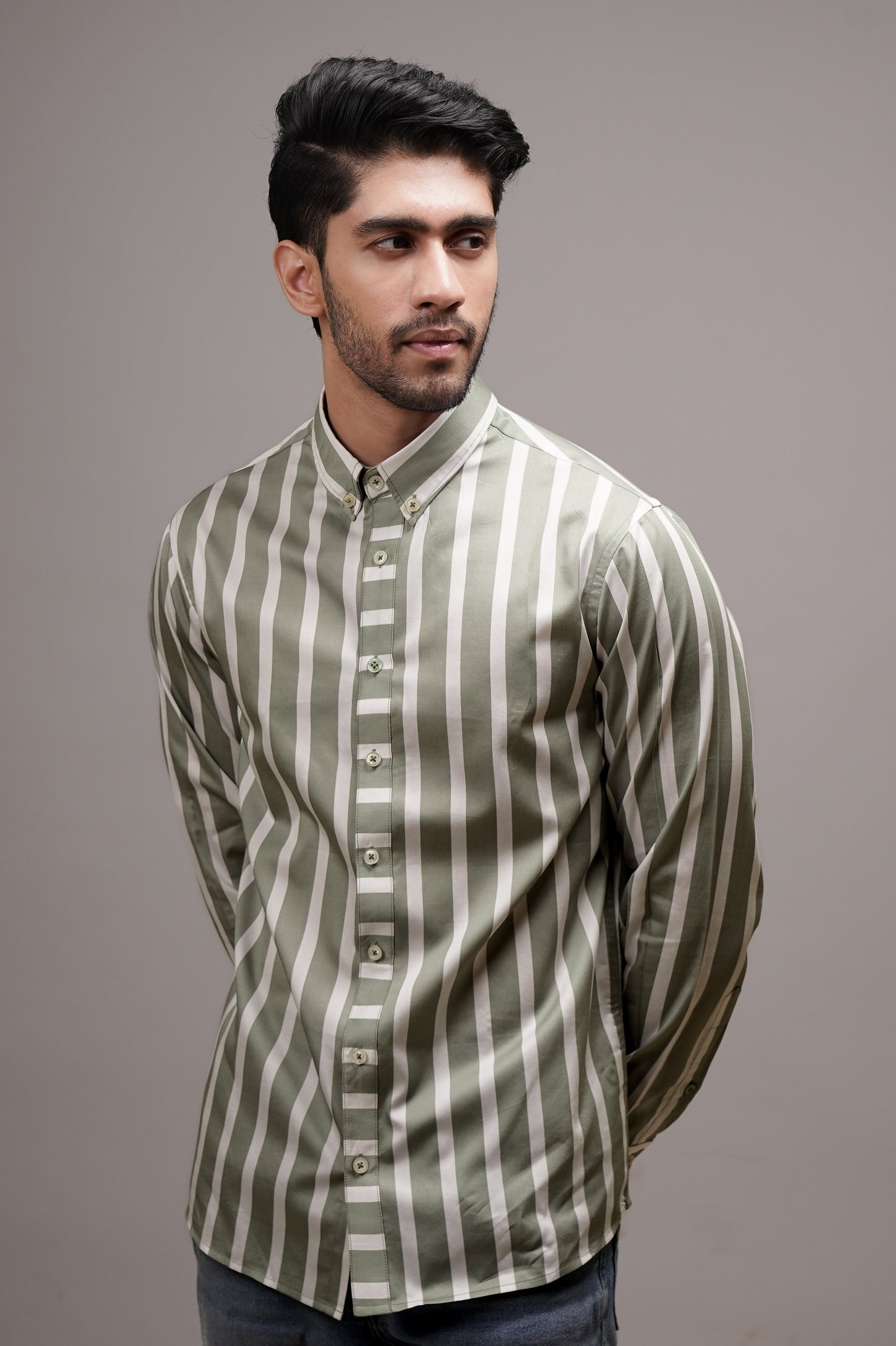 Classic Fit Striped Cotton Shirt