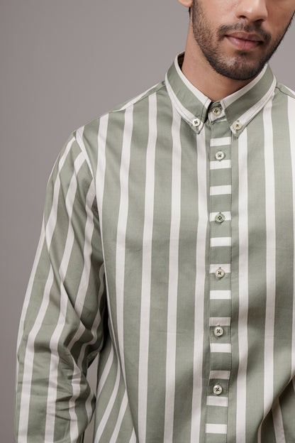 Classic Fit Striped Cotton Shirt