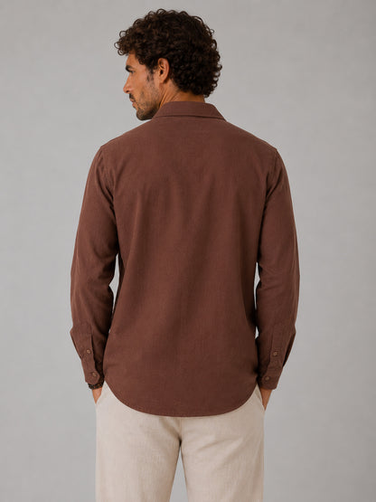 Driftwood Brown Linen Shirt