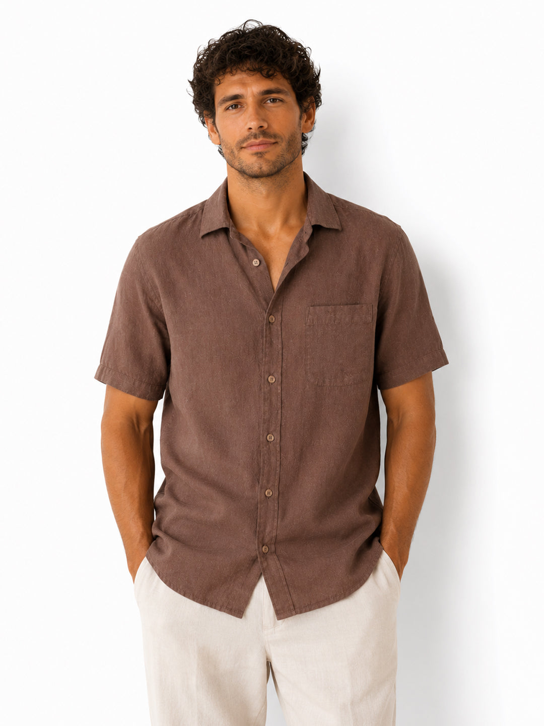 Driftwood Brown Linen Shirt