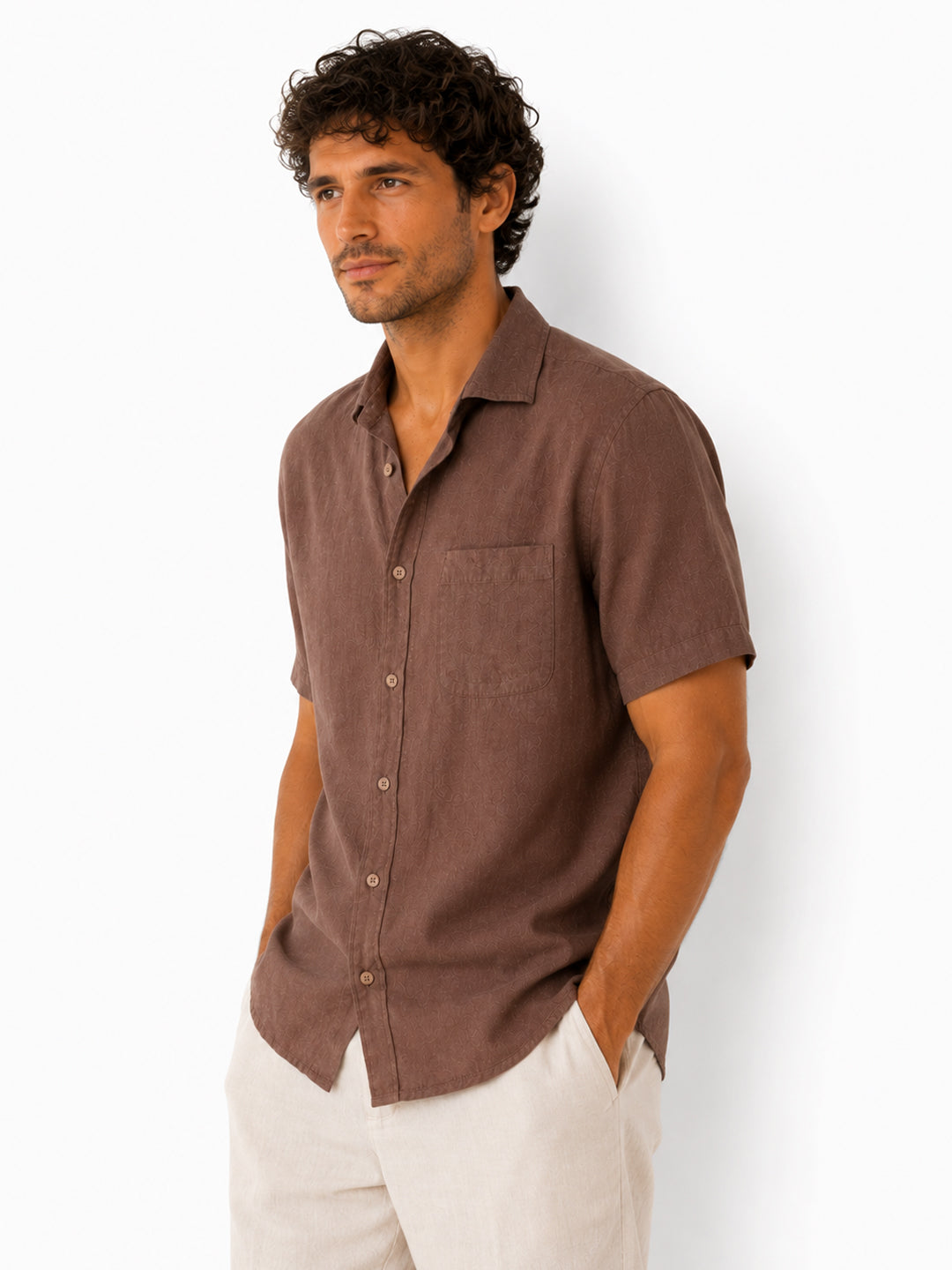 Driftwood Brown Linen Shirt