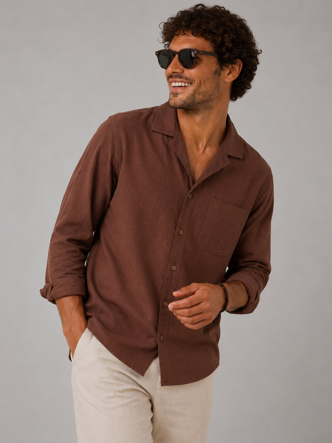 Driftwood Brown Linen Shirt