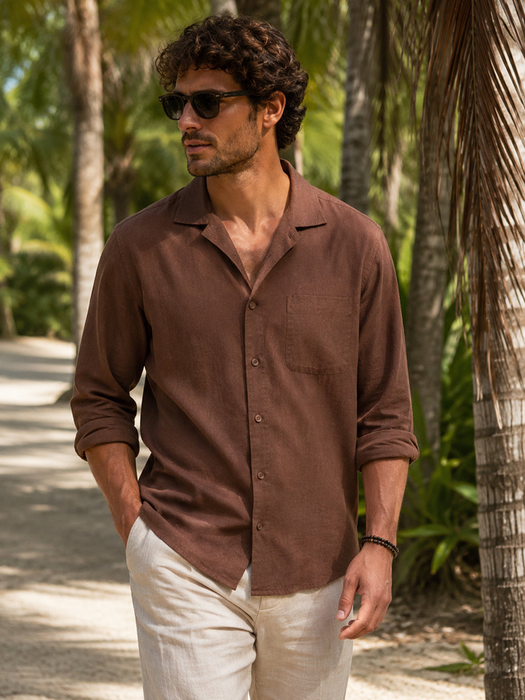 Driftwood Brown Linen Shirt