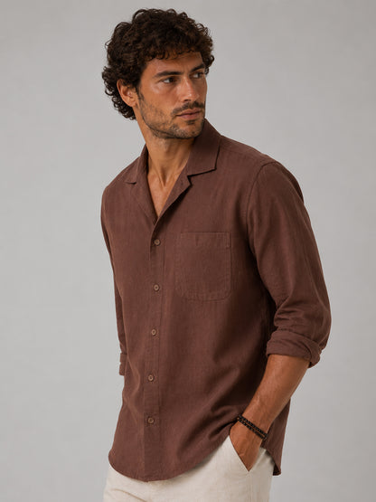 Driftwood Brown Linen Shirt