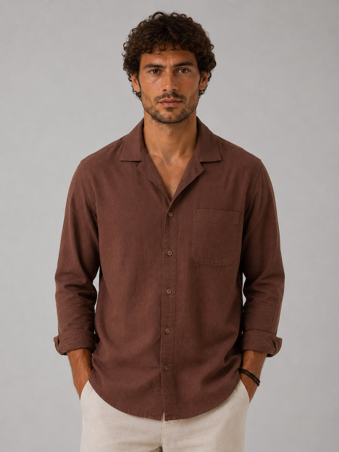 Driftwood Brown Linen Shirt