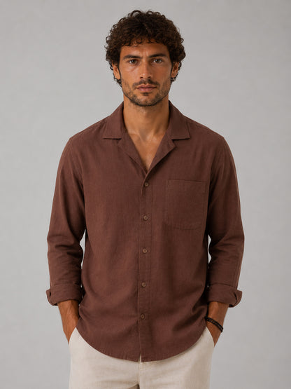 Driftwood Brown Linen Shirt