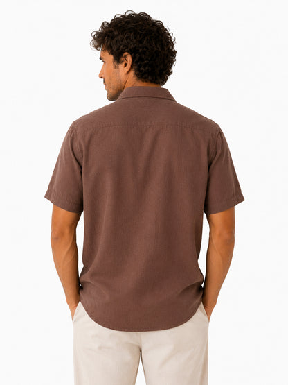 Driftwood Brown Linen Shirt