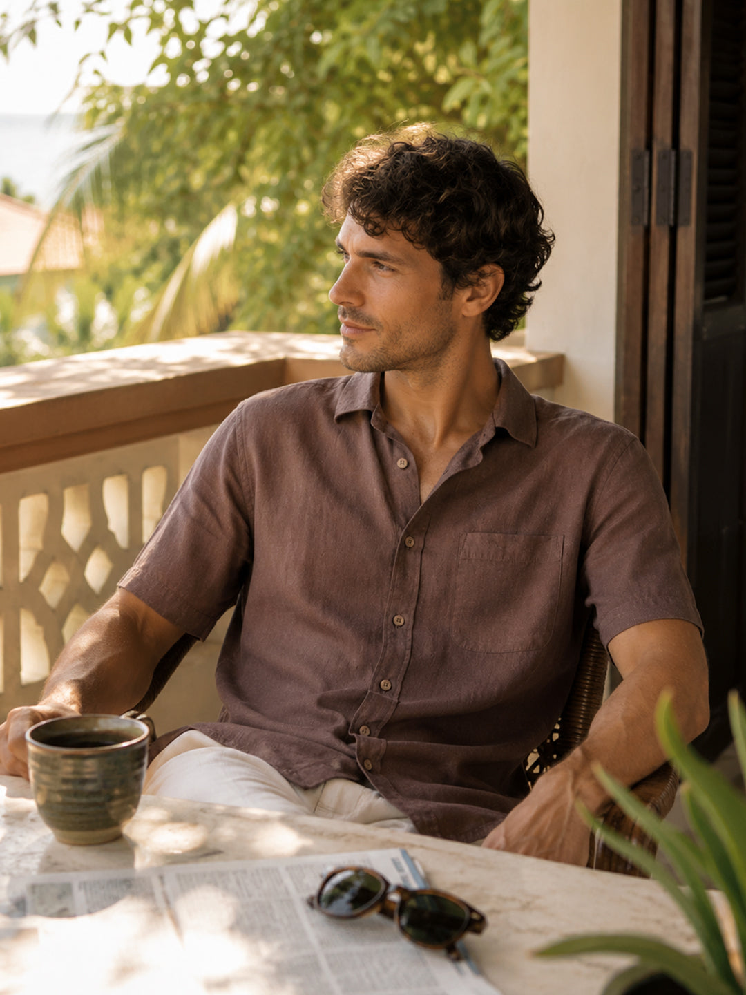 Driftwood Brown Linen Shirt