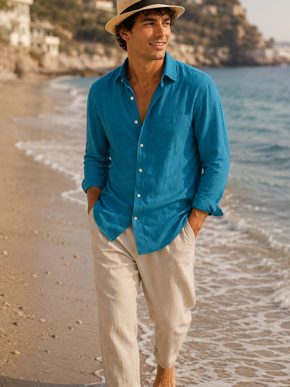 Amalfi Cove Linen Shirt
