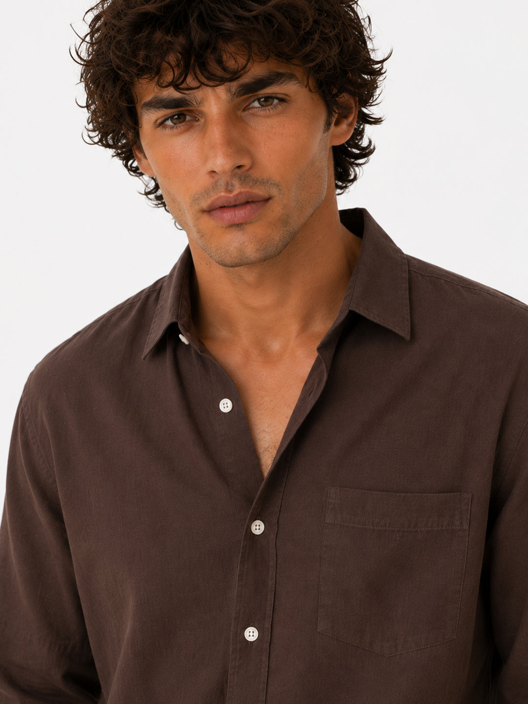 Florence Mocha Linen Shirt