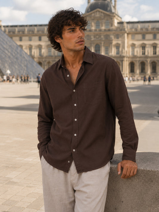 Florence Mocha Linen Shirt