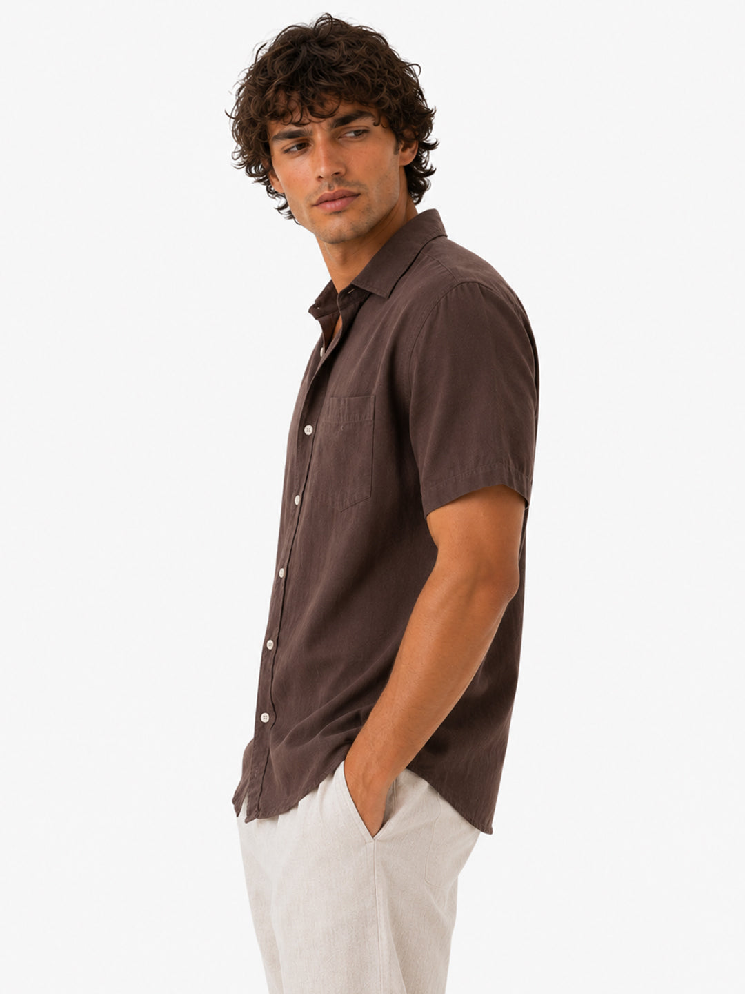 Florence Mocha Linen Shirt