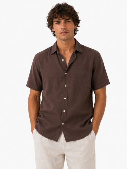 Florence Mocha Linen Shirt