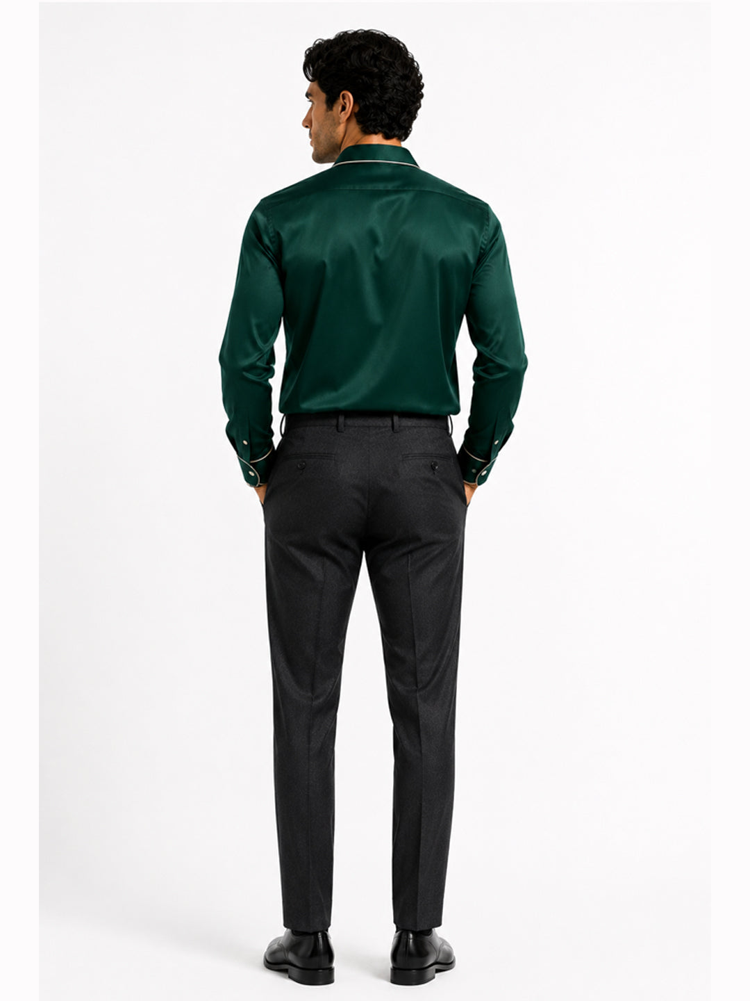 Ponderosa Pine Piping Premium Soft Satin Party Shirt