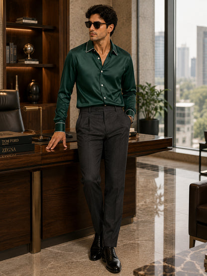 Ponderosa Pine Piping Premium Soft Satin Party Shirt