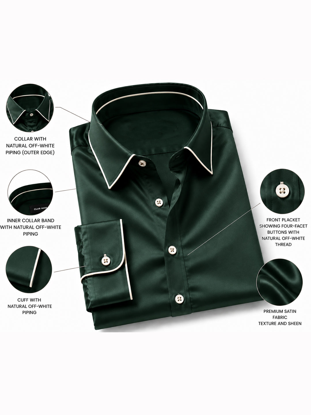 Ponderosa Pine Piping Premium Soft Satin Party Shirt