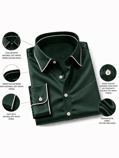 Ponderosa Pine Piping Premium Soft Satin Party Shirt