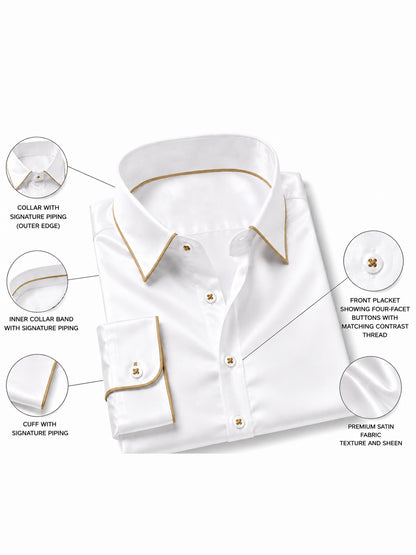 Nomad Gold Piping Premium Soft Satin Party Shirt