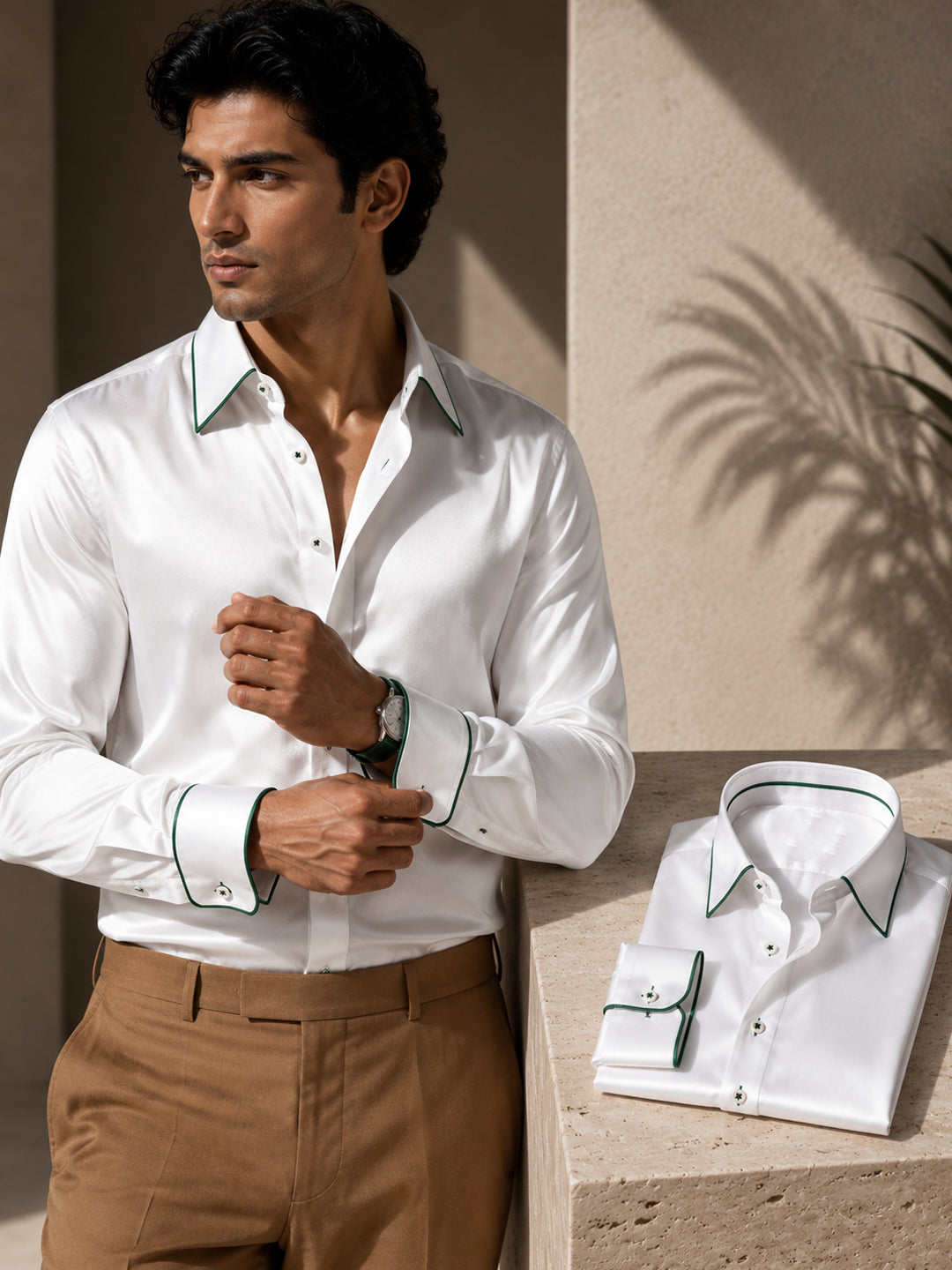 Ponderosa Piping Premium Soft Satin Party Shirt