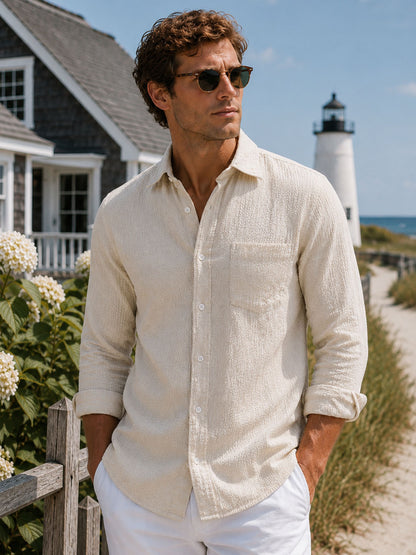 Sand Dollar Seersucker Shirt