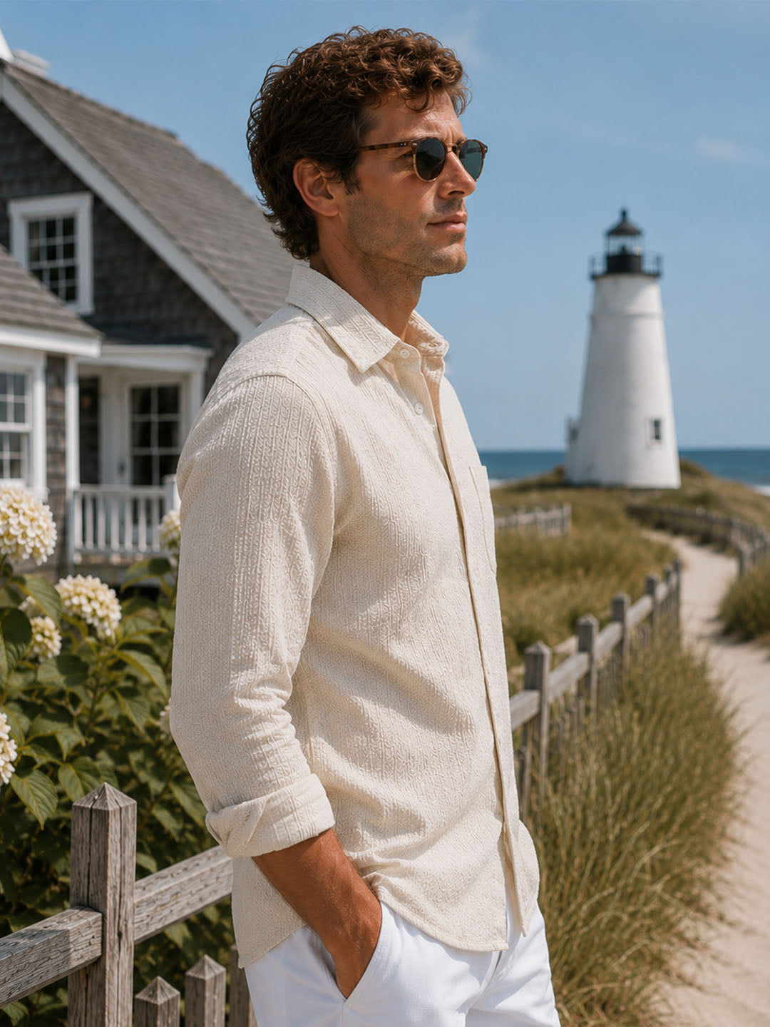 Sand Dollar Seersucker Shirt