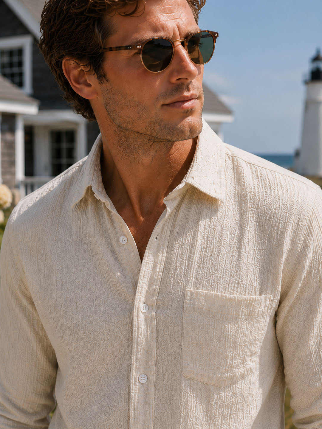 Sand Dollar Seersucker Shirt