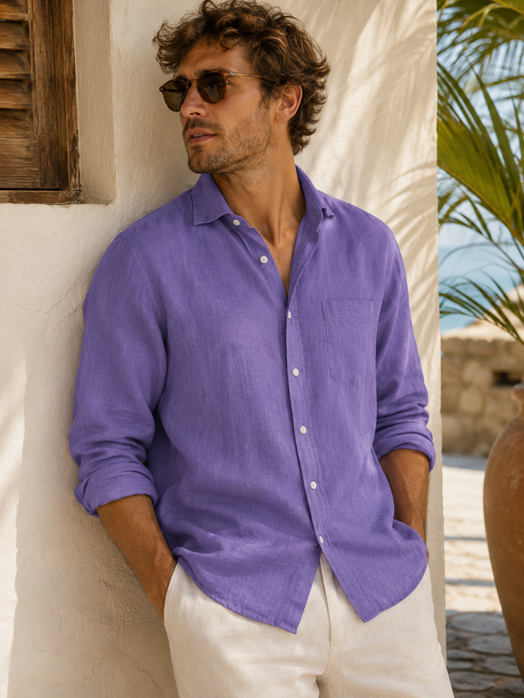 Lavender Coast Linen Shirt