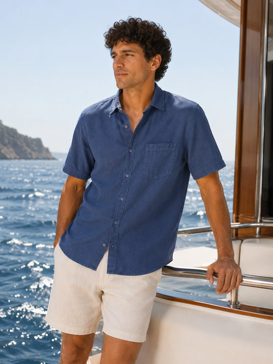 Midnight Harbour Linen Shirt