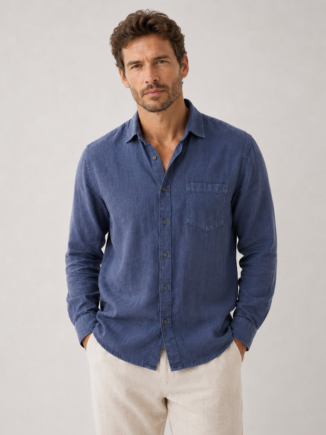 Midnight Harbour Linen Shirt