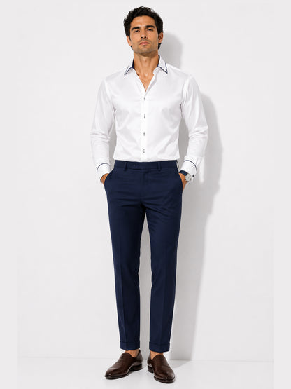 Sky Captain Piping Premium Soft Satin Party Shirt